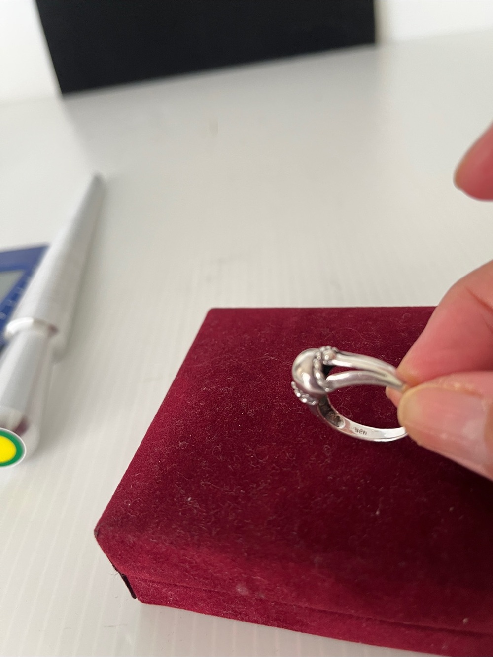 925 Vintage Sterling Silver Ring Size 7.5 - Picture 11 of 11